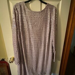 VENUS Silver Sequin Dress